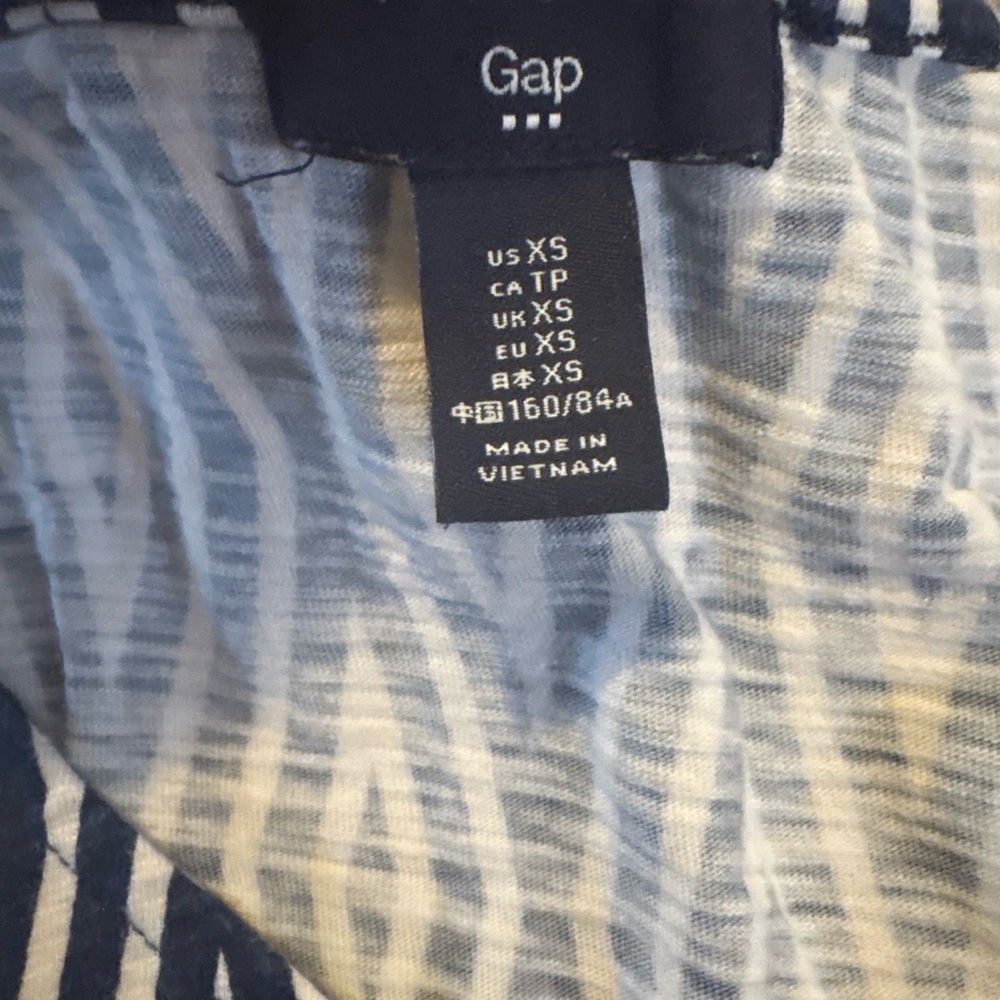 Gap Navy White Geometric Argyle Maxi Dress XS Boho Sleeveless Flowy - Picture 4 of 4